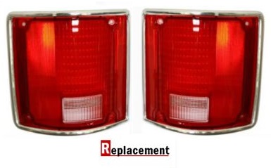 1973-87 Chevy Truck Tail Lights - with Chrome Trim